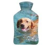 Labrador Retriever - Botella de agua de goma con cubierta de felpa suave, bolsa de agua caliente para invierno, manos y pies, protección contra el frío, 1000 ml