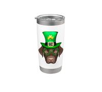 Labrador Retriever Dog Leprechaun St. Patrick's Day Vaso térmico de acero inoxidable de doble pared