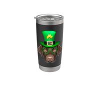 Labrador Retriever Dog Leprechaun St. Patrick's Day Vaso térmico de acero inoxidable de doble pared