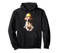 Labrador Retriever Dog Yellow Hard Hat Trabajador de la Construcción Sudadera con Capucha