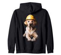 Labrador Retriever Dog Yellow Hard Hat Trabajador de la Construcción Sudadera con Capucha