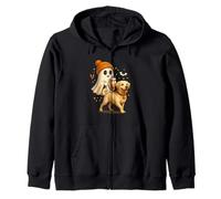 Labrador Retriever Halloween Ghost Walking Labrador Dog Sudadera con Capucha