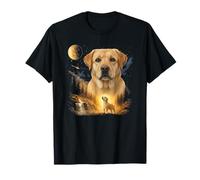 Labrador Retriever Howling to The Moon Vintage Dog Graphic Camiseta