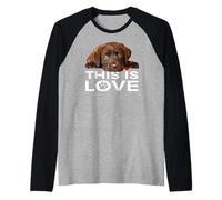 Labrador Retriever marrón This Is Love de Chocolate Lab Camiseta Manga Raglan