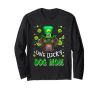 Labrador Retriever One Lucky Dog Mom Dogs St Patricks Day Manga Larga