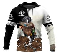 Labrador Retriever Pato Capucha Mujeres Hombres Perro de Caza 3D Impresión Sudadera Manga Larga Pullover Ropa Deportiva Top