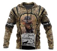 Labrador Retriever Pato Capucha Mujeres Hombres Perro de Caza 3D Impresión Sudadera Manga Larga Pullover Ropa Deportiva Top