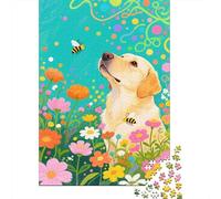 Labrador Retriever Puzzle 1000 Piezas Labrador Retriever mira hacia el Cielo, para Niños/Adultos - Juego Interactivo & Regalo 1000pcs (75x50cm)