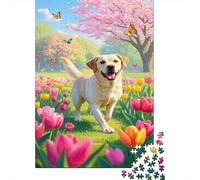 Labrador Retriever Puzzle Adulte 1000 Teile Jeu Éducatif Jouets Défi Artisanat Cadeau Famille Décor À La Maison Adultes & Enfants Des 14 ANS 1000pcs (75x50cm)