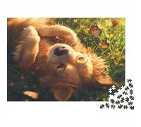 Labrador Retriever Puzzle Imposible,desafío for Adults Flor de Pradera Juego Educativo 1000 Piezas Obra De Arte De Juego De para Adultos Y Niños 1000pcs (75x50cm)