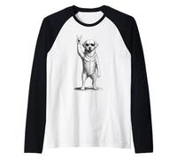 Labrador Retriever Rock Music Retro Vintage Perro Amante Camiseta Manga Raglan