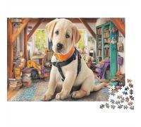 Labrador Retriever Rompecabezas Clásico 1000 Piezas, Cartón Grueso, Adultos Y Niños 8-12,Yellow Lab Espacio Interior Cálido Regalo Amantes Rompecabezas, Juego Cerebral 70x50cm/1000pcs