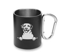 Labrador Retriever - Taza de metal con asa de mosquetón, diseño de perro