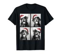 Labrador Retrievers con Gafas de Sol Sombrero de Papá Noel Perros de Navidad Camiseta