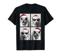 Labrador Retrievers con Gafas de Sol Sombrero de Papá Noel Perros de Navidad Camiseta