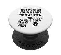 Labrador roba tu corazón roba tu cama y sofá calcetines PopSockets PopGrip Adhesivo