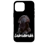 Labradorable Chcolate Lab Perro Marrón Labrador Retriever Puppy Carcasa para iPhone 16 Pro Max