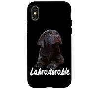 Labradorable Chcolate Lab Perro Marrón Labrador Retriever Puppy Carcasa para iPhone X/XS