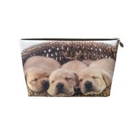 Labradores Cachorros Pequeños Golden Retriever, Bolsa de Maquillaje Bolsa de cosméticos Bolsa de artículos de tocador de Viaje portátil Bolsa de artículos de tocador