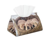 Labradores Cachorros Pequeños Golden Retriever, Funda para Caja de pañuelos con Cierre, Reutilizable, Decorativa para baño, Sala de Estar, Dormitorio, Oficina y Coche.