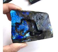Labradorita tallada animales piedras naturales cuarzo minerales cristales curación Reiki piedras preciosas decoración del hogar-dinosaurio_Entrega aleatoria