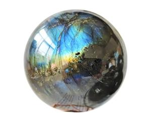 Labradorite Crystal Ball for Magic, Blue Flash Gemstone Sphere Desktop Ornament,Home Office Decor,Fortune Teller,Family Decorative,3~3.5cm