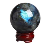 Labradorite Crystal Sphere Quartz Crystal Ball Feng Shui Crystal Display Sphere Ornaments for Photography Gazing Divination Fortune Telling Ball,7cm/2.7in