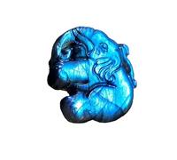 Labradorite Elephant Carving - 1.1×1.0×0.4in / 2.8×2.5×1.0cm Handcrafted Crystal for DIY Jewelry, Pendant, and Home Décor