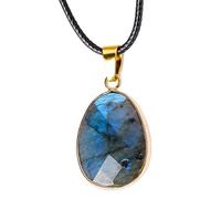 Labradorite Stone Jewelry - Crystal Moon Glow Pendant Necklace, Polished Natural Gemstone Charm, Mystical Healing Style Ornament | Elegant Handmade Spiritual Accessory For Women Fashion Gift Daily