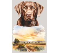 Labradors in the Country: College-Ruled Notebook with a Peaceful Field and Dog Cover #2: 6 x 9 Inch Lined Journal for Labrador Lovers, Country-Life Enthusiasts, Notes, Lists and Everyday Writing