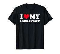 Labrastaffs I Love My Labrastaff Amor Corazón Perro Camiseta