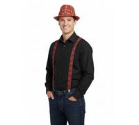 labreeze Juego de tirantes y sombrero de tartán rojo, accesorios de disfraz escocés para adultos, poliéster, talla única, disfraz de noche de quemaduras