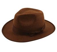 labreeze Sombrero de explorador para niños, sombrero Fedora de fieltro marrón, sombrero de explorador occidental