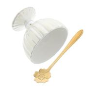 LABRIMP 1 juego Tazón de de Cerámica con Base y Cuchara Capacidad para Helados Mousse Ensaladas de Frutas y Color