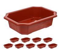 LABRIMP 10 Macetas Rectangulares Orificios de Drenaje de Plástico de Espacio para Entrenamiento de Bonsái y Suculentas para Ventanas y Jardín
