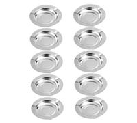 LABRIMP 10 Piezas Ceniceros Redondos Inoxidable Resistente y Portátil Diseño Anticaídas con para Cigarrillos para Interiores y Exteriores Bares Restaurantes y