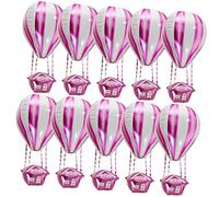 LABRIMP 10 Piezas Globo De Película De Aluminio Ultravioleta Caliente Globo Aerostático De Aluminio Para Blanco Forma Globos De Cumpleaños Decoraciones De Globos Favores Rosa
