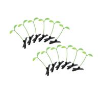 LABRIMP 12 Piezas Horquilla Vistoso Largo Mung Brotes Departamento Césped Color Para Frijol Diminuto Planta Ondulado Cabello Barretas Pequeña Forma El Plastico Verde Claro