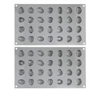 LABRIMP 2 Moldes De Silicona Para Hornear Con Forma De Piedra Para Fondant Chocolate Cubitos De Hielo Postres Guijarros Repostería Trufas Color Gris