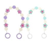 LABRIMP 2 Piezas Cadena Colgante para Teléfono Móvil con Abalorios de Madera Lanyard para y Botellas Decorativo y Práctico Diseño Único Color y Verde