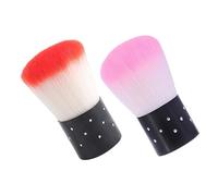 LABRIMP 2 Piezas Cepillo para Polvo Rojo y Rosa Herramienta para Uñas Cepillo de Manicura Limpio para Salón de Uñas Limpieza de Polvo Accesorios Manicura