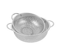 LABRIMP 2 piezas Colador de Cocina Inoxidable con Asa para Escurrir Pasta Lavar Verduras y Frutas Diseño de Fina Utensilio y Duradero