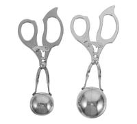 LABRIMP 2 Piezas de Acero Inoxidable para Hacer Albóndigas - Pala Antiadherente con Asas - Pinzas Pequeñas Y Grandes para Hacer Albóndigas - Herramienta de Cocina para Forma a Pescado, Verduras Y