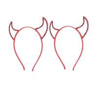 LABRIMP 2 Piezas Diadema de Cuernos con Rojo para Halloween de Accesorio Ligero y Reutilizable para Fiesta y Cosplay