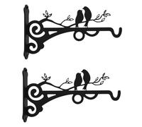 LABRIMP 2 Piezas Gancho para Maceta de Pared de Hierro, Colgador Curvo | Soporte Mural para Cestas y Rótulos, Estilo Vintage Minimalista, Uso en Patio, Jardín y Hogar