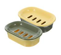 LABRIMP 2 Piezas Jabonera de Viaje Doble con Drenaje Sellado Caja Portátil para Jabón Diseño Ligero y Compacto para Baño y Camping de Unidades Amarillo Limón y Verde Aguacate