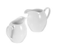 LABRIMP 2 piezas Jarras de Porcelana Blanca con Asa Lechera Cerámica Antideslizante para Café Salsa y Crema Vertido Preciso y Suaves