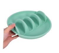 LABRIMP 2 Piezas Platos de Taco de Silicona Reutilizables con Separadores Antideslizantes para Familiar y Preparación de Comidas Bandeja para Tacos Azul y Verde