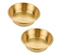 LABRIMP 2 piezas Platos Inoxidable para Salsas Cuencos Redondos para Condimentos Bowls para Mojar Cocina y Reuniones Familiares
