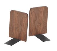 LABRIMP 2 Piezas Soporte para de Madera de Nogal de Organizador Decorativo Multifuncional para Oficina y Estudio Sujetalibros Antideslizante para Escritorio y Librerías